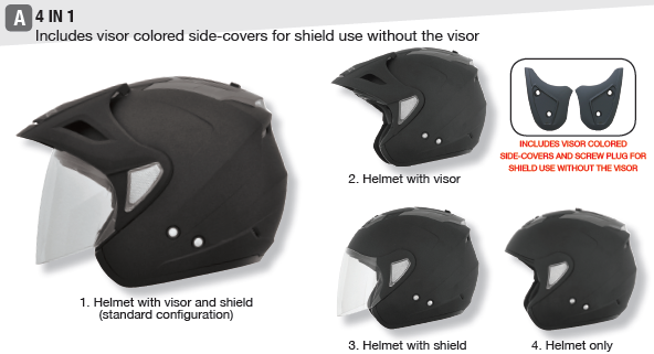 0130-0398 One Size Fits All AFX FX-50 Helmet Outer Shield Size 